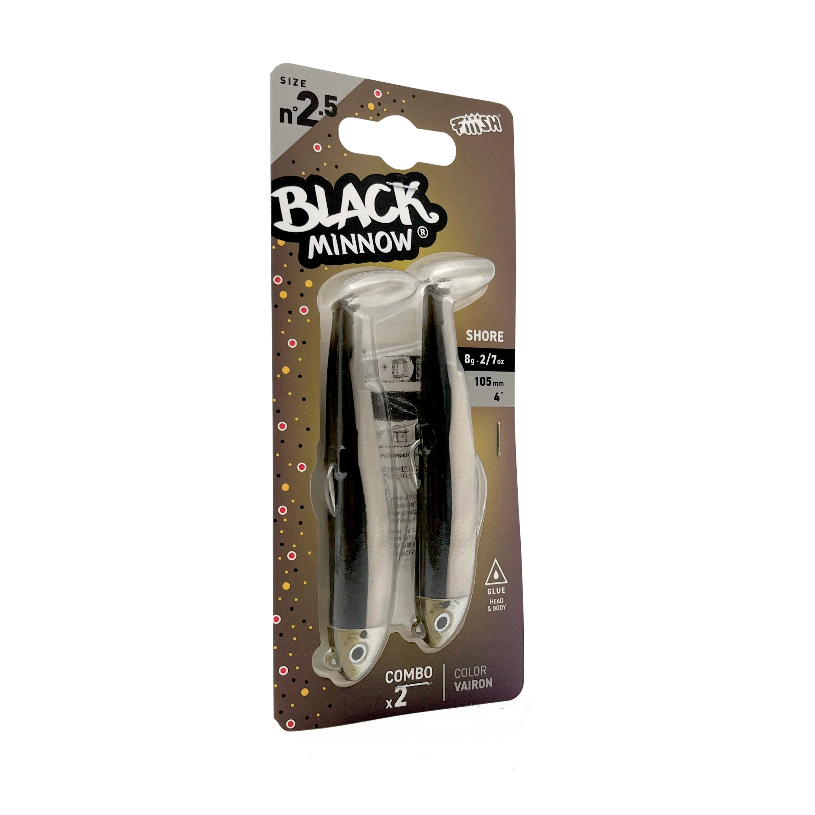 Double Combo Black Minnow 105 Shore 8g - Image 2